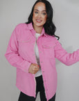 CORDUROY PINK SHERPA LINED SHACKET